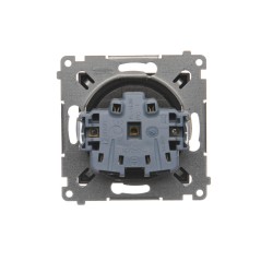 Simon 54 Gniazdo pojedyncze z/u 16A IP20 z przesłoną torów, szybkozłącza, antracyt DGZ1CZ.01/48