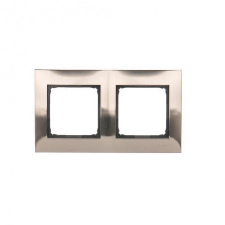 Simon 54 Premium Ramka podwójna metalowa inox DR2/61