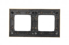 Simon 54 Premium Ramka podwójna metalowa złoto DR2/66