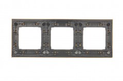 Simon 54 Premium Ramka potrójna metalowa złoto DR3/66