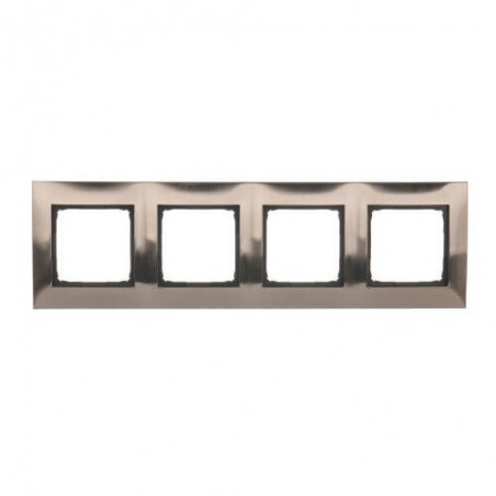 Simon 54 Premium Ramka poczwórna metalowa inox DR4/61