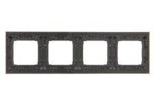 Simon 54 Premium Ramka poczwórna metalowa złoto DR4/66