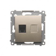 Simon 54 Gniazdo telefoniczne pojedyncze RJ12 złoty mat DT1.01/44
