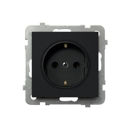 SONATA Gniazdo pojedyncze z/u Schuko czarny metalikGP-1RS/m/33