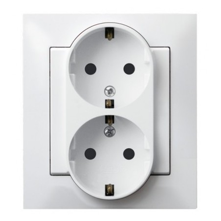 IMPRESJA Gniazdo podwójne z/u Schuko białe GP-2YS/00