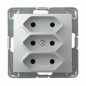 IMPRESJA Gniazdo potrójne b/u 2,5A EURO srebro GP-3Y/m/18 IMPRESJA Gniazdo potrójne b/u 2,5A EURO srebro GP-3Y/m/18