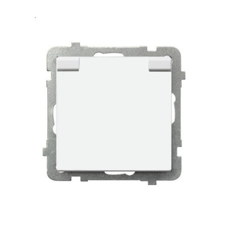 SONATA Gniazdo bryzgoszczelne z/u IP44 z przesłonami klapka biała GPH-1RZP/m/00/w