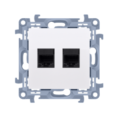 Simon 10 Gniazdo teleinformatyczne RJ45+RJ12 kat.5e białe C5T.01/11