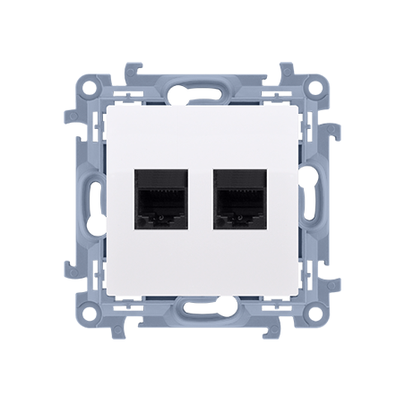 Simon 10 Gniazdo teleinformatyczne RJ45+RJ12 kat.5e białe C5T.01/11