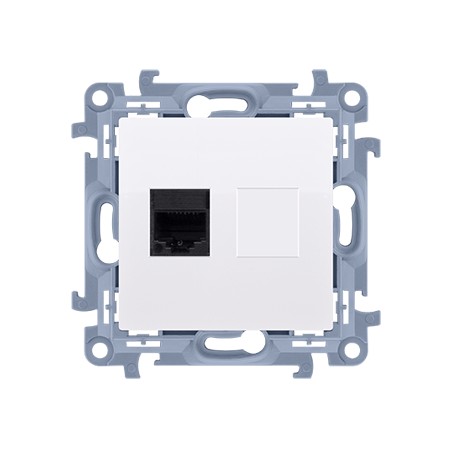 Simon 10 Gniazdo komputerowe pojedyncze RJ45 kat.6 biały C61.01/11