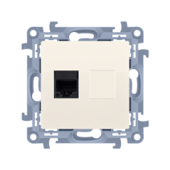 Simon 10 Gniazdo komputerowe pojedyncze RJ45 kat.6 kremowy C61.01/41