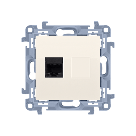 Simon 10 Gniazdo komputerowe pojedyncze RJ45 kat.6 kremowy C61.01/41