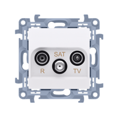 Simon 10 Gniazdo antenowe R-TV-SAT końcowe białe IP20 CASK.01/11