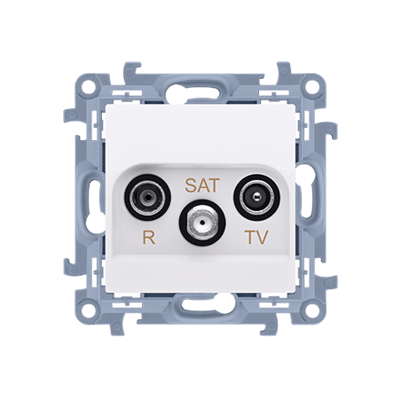 Simon 10 Gniazdo antenowe R-TV-SAT końcowe białe IP20 CASK.01/11
