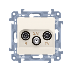 Simon 10 Gniazdo antenowe R-TV-SAT końcowe kremowe IP20 CASK.01/41