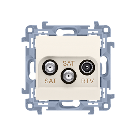 Simon 10 Gniazdo antenowe podwójne SAT-SAT-RTV kremowy CASK2.01/41