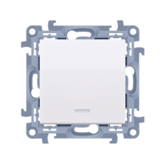 Simon 10 Przycisk pojedynczy z podświetleniem LED biały CP1L.01/11