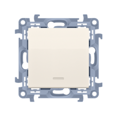 Simon 10 Przycisk pojedynczy z podświetleniem LED kremowy CP1L.01/41