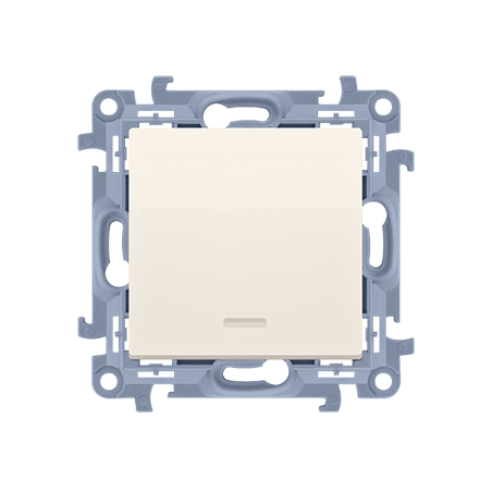 Simon 10 Przycisk pojedynczy z podświetleniem LED kremowy CP1L.01/41