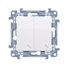 Simon 10 Łącznik schodowy podwójny z podświetleniem LED 10AX biały CW6/2L.01/11