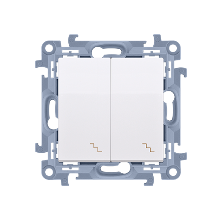 Simon 10 Łącznik schodowy podwójny z podświetleniem LED 10AX biały CW6/2L.01/11