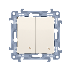 Simon 10 Łącznik schodowy podwójny z podświetleniem LED 10AX kremowy CW6/2L.01/41