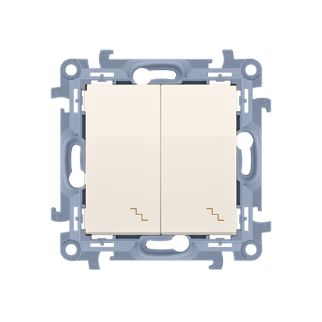 Simon 10 Łącznik schodowy podwójny z podświetleniem LED 10AX kremowy CW6/2L.01/41