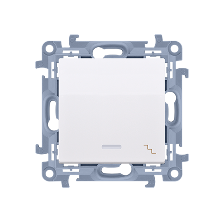 Simon 10 Łącznik schodowy z podświetleniem LED 10AX biały CW6L.01/11