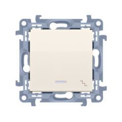 Simon 10 Łącznik schodowy z podświetleniem LED 10AX kremowy CW6L.01/41