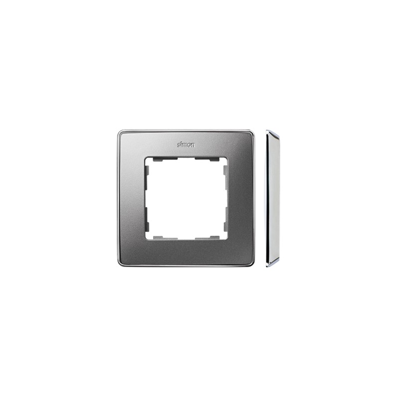 Simon Detail 82 Ramka pojedyncza Detail SELECT-metal ALUMINIUM / podstawa Chrom 8201610-093