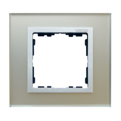 Simon 82 Ramka pojedyncza kamień srebro/ ramka pośrednia aluminium mat 82917-62