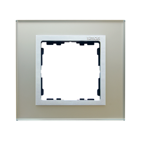 Simon 82 Ramka pojedyncza kamień srebro/ ramka pośrednia aluminium mat 82917-62