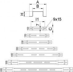 Uchwyt dystansowy do koryt DBL 50 150 FS 6015514