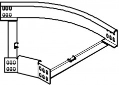 Łuk poziomy korytka 45 stopni 200x60 RB 45 620 FS 6043771