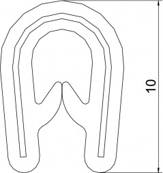 Osłona krawędzi korytek kablowych czarna KSB 2 PVC 6072909 /10m