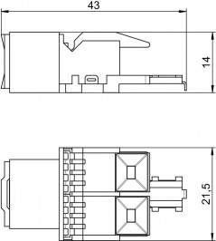Moduł teleinformatyczny RJ45 kat.5e nieekranowany ASM-C5 6117337