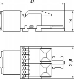 Moduł teleinformatyczny RJ45 kat.6 nieekranowany ASM-C6 6117341