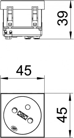 Gniazdo zasilające M45 pojedyncze z/u 16A białe STD-F3 RW1 6120222