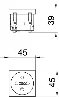 Gniazdo zasilające M45 pojedyncze z/u 16A czerwone STD-F0K SRO1 6120312