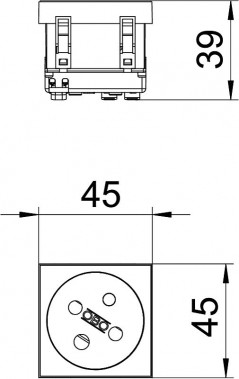 Gniazdo zasilające M45 pojedyncze z/u 16A czerwone STD-F3K SRO1 6120322