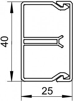 Kanał instalacyjny z przegrodą 40x25 WDK-N25040RW biały 6150640 /2m/