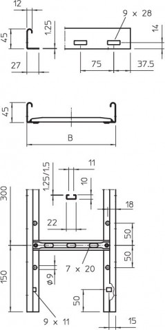 Drabinka kablowa 400x45 LG 440 NS 3000FS 6200514 /3m/