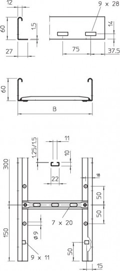 Drabinka kablowa 300x60 LG 630 NS 3000FS 6208509 /3m/