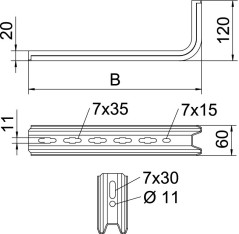 Wspornik scienno-sufitowy 145mm TPSA 145 FS 6364101