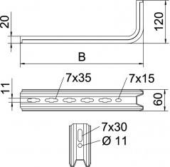 Wspornik ścienno-sufitowy 245mm TPSA 245 FS 6364209