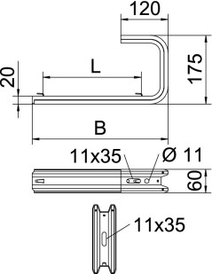 Wspornik scienno-sufitowy korytka siatkowego /200mm/ TPDG 245 FS 6365922 /5szt./