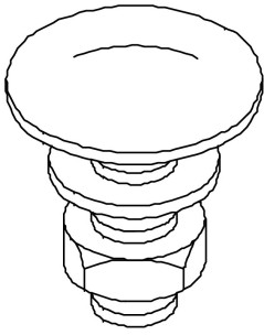 Śruba grzybkowa z podkładką i nakrętką M10x25 FRS 10X25 F TPS 6407536 /50szt./