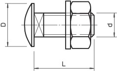 Śruba grzybkowa z podkładką i nakrętką M10x25 FRS 10X25 F TPS 6407536 /50szt./