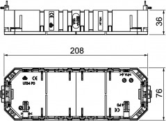 Puszka instalacyjna potrójna 208x76x36mm UT4 7408725