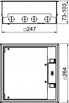 Kompletna kaseta z puszkami 12xM45, PA stalowo-szary RAL 7011 UD GES9-2 7011 7427470